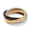 304 Stainless Steel Interlocking Flat Snake Chains Bracelet BJEW-G642-01P-1