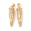 Brass Micro Pave Cubic Zirconia Pendants KK-P250-28G-1