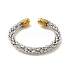 304 Stainless Steel Popcorn Chain Open Cuff Bangle BJEW-P283-11M-2