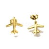 Ion Plating(IP) 304 Stainless Steel Airplane Stud Earrings for Women EJEW-U027-02G-1