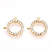 Brass Micro Pave Clear Cubic Zirconia Charms KK-N254-169G-1