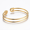 Trendy 304 Stainless Steel Torque Cuff Bangles BJEW-H703-17G-2