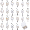 Natural Cultured Freshwater Pearl Potato Connector Charms PALLOY-SC00011-1