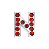 Glass Rhinestone Slide Charms PALLOY-TAC0018-02-N-1