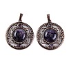 Natural Amethyst Pendants G-Q158-03-04-1