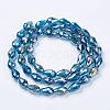 Electroplate Glass Beads Strands EGLA-D015-15x10mm-31-1