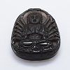 Carved Natural Obsidian Guan Yin Big Pendants G-E428-10-1