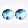 Starry Sky Pattern Printed Glass Cabochons X-GGLA-N004-25mm-D56-1