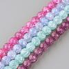 Synthetic Crackle Quartz Beads Strands GLAA-S134-8mm-M-1