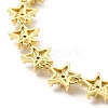 Clear Cubic Zirconia Star Link Chain Bracelet BJEW-A132-16G-3