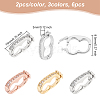 Olycraft 6Pcs 3 Colors Rack Plating Brass Micro Pave Cubic Zirconia Twister Clasps ZIRC-OC0001-08-2