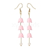 Acrylic Flower with Plastic Pearl Long Dangle Earrings EJEW-JE04941-02-2