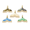 Brass Micro Pave Clear Cubic Zirconia Pendants KK-S048-05G-1