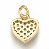 Brass Micro Pave Cubic Zirconia Charms ZIRC-Q015-040G-2