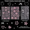 6 Sheets 3 Styles Acrylic Rhinestone Face Body Stickers AJEW-SP0002-68B-2