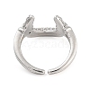 Rack Plating Brass Micro Pave Cubic Zirconia U Shape Open Cuff Rings for Women RJEW-C080-03P-3