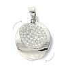 Brass Micro Pave Clear Cubic Zirconia Pendants ZIRC-I055-06P-1