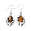 Natural Tiger Eye Teardrop Dangle Earrings EJEW-K246-01P-01-2