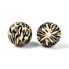ABS Plastic Leopard Print Round Beads SACR-T017-75A-01-2