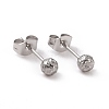 Non-Tarnish 304 Stainless Steel Ball Stud Earrings for Women EJEW-C038-01P-1