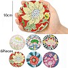 6Pcs Flower DIY Diamond Painting Coaster Kits PW-WG0FD81-01-2