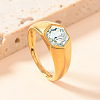 304 Stainless Steel with Cubic Zirconia Finger Rings FS-WG76F9A-03-1
