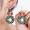 Christmas Alloy Rhinestone Stud Dangle Earrings FS-WG10992-26-2