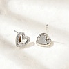 Brass Micro Pave Clear Cubic Zirconia Stud Earrings EJEW-R016-26P-05-2