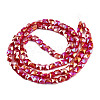 Electroplate Opaque Solid Color Glass Beads Strands EGLA-N002-42-05-2