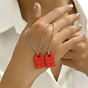 2Pcs Brick Heart Charm Necklace Set for Couples Valentine's Day Gifts CJ4836-1