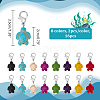 16Pcs 8 Colors Tortoise Dyed Synthetic Turquoise Pendant Stitch Markers HJEW-NB00042-2