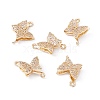 Brass Micro Pave Clear Cubic Zirconia Connector Charms ZIRC-P100-06G-4