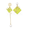 Brass Imitation Pearl Stud Earrings EJEW-D301-04G-4