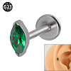 G23 Titanium Cubic Zirconia Horse Eye 17 Gauge Threadless Labrets for Women Men WG9E7C9-09-1