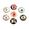 Clock Printed Glass Cabochons GGLA-A002-12mm-YY-2