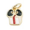 Christmas Brass Enamel Charms KK-Q028-71G-02-1