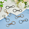 12Pcs 3 Colors Nordic Retro Zinc Alloy Double Spring Ring Clasps FIND-SC0012-87A-4