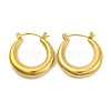 Moon Ion Plating(IP) 304 Stainless Steel Hoop Earrings EJEW-H013-10G-1