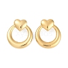 304 Stainless Steel Heart Stud Earrings for Women EJEW-Z068-20G-1