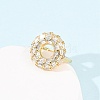 Adjustable Brass Micro Pave Cubic Zirconia Cuff Rings for Women RJEW-B139-05G-3