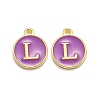 Golden Plated Alloy Enamel Charms ENAM-Q437-12L-1