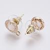 Faceted Glass Stud Earring Findings GLAA-F084-B08-2