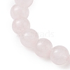 Natural Rose Quartz Beaded Stretch Bracelets for Women BJEW-JB11095-06-4