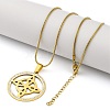 304 Stainless Steel Witch Knot Pendant Necklaces NJEW-S007-23G-3