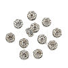 Flower Brass Crystal Rhinestone Bead Spacers RB-D302-P-4