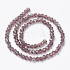 Electroplate Transparent Glass Beads Strands EGLA-A034-T6mm-E05-2