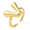 Initials Brass Open Cuff Ring for Women RJEW-N046-02V-G-1