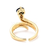 Snake Cubic Zirconia Cuff Ring for Women RJEW-C004-08-RS-2