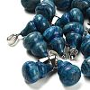 Dyed & Heated Natural Blue Agate Pendants G-B127-03P-06-1