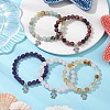 5Pcs Natural Gemstone Beaded Stretch Bracelets for Women BJEW-JB11399-1